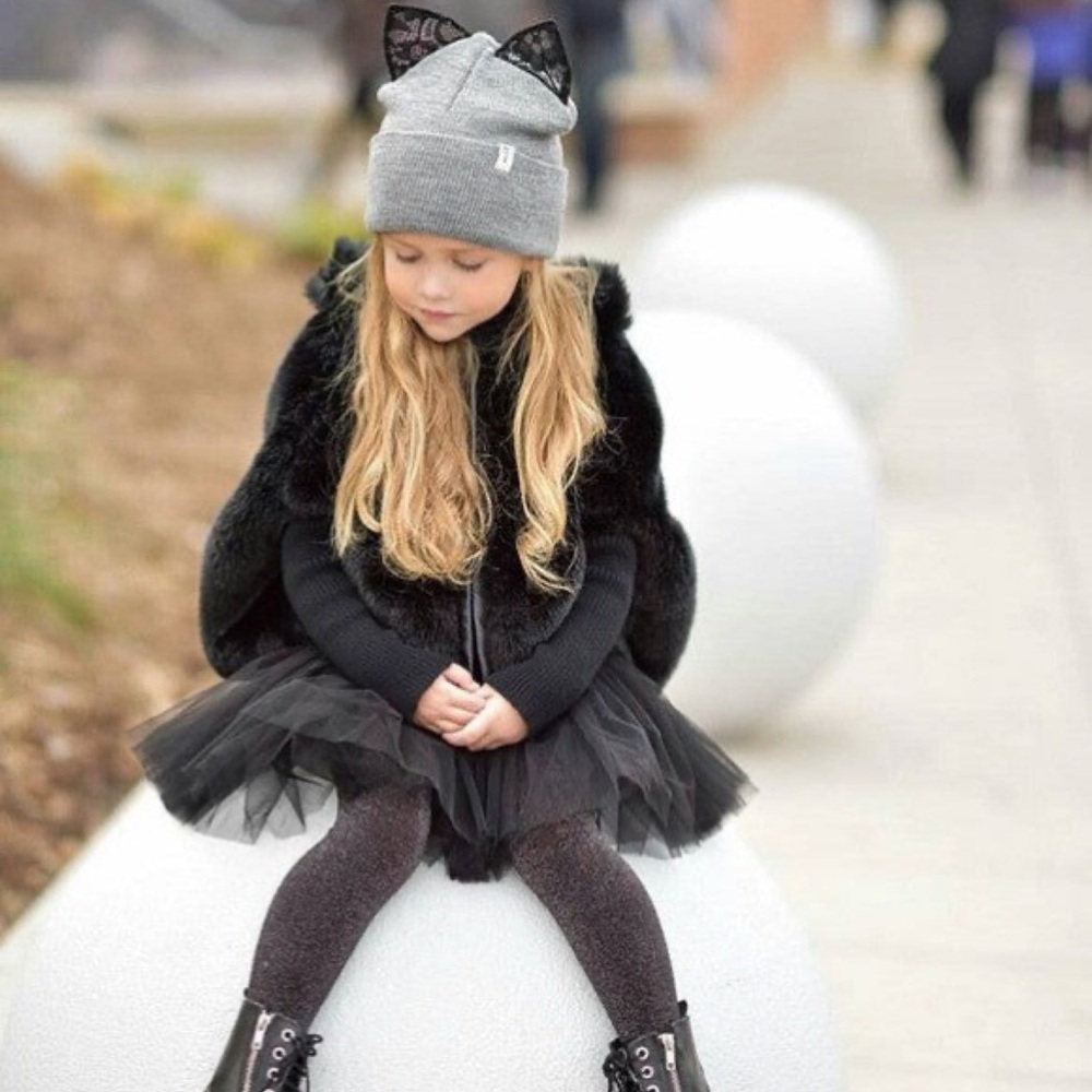 MILK & SODA PERNILLE CAT EAR BEANIE IN GREY